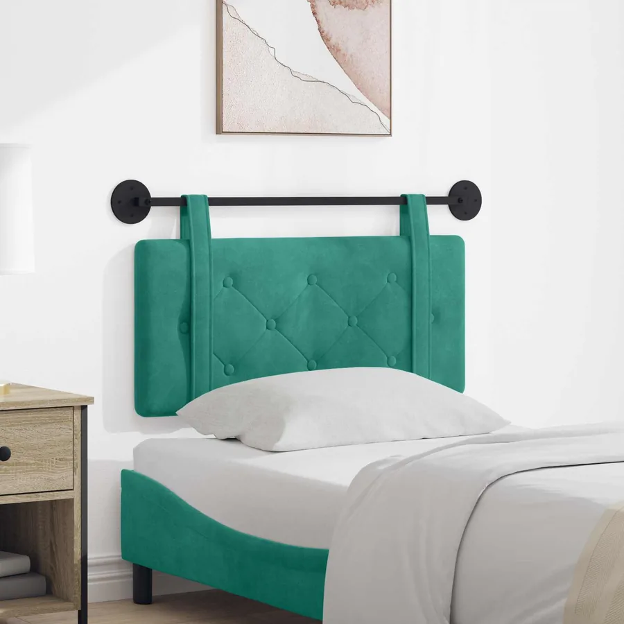 Tête de lit suspendue Turquoise Velours