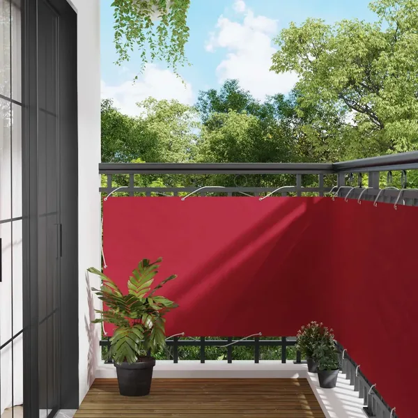 Écran de balcon Rouge 100 x 200 cm Tissu Oxford