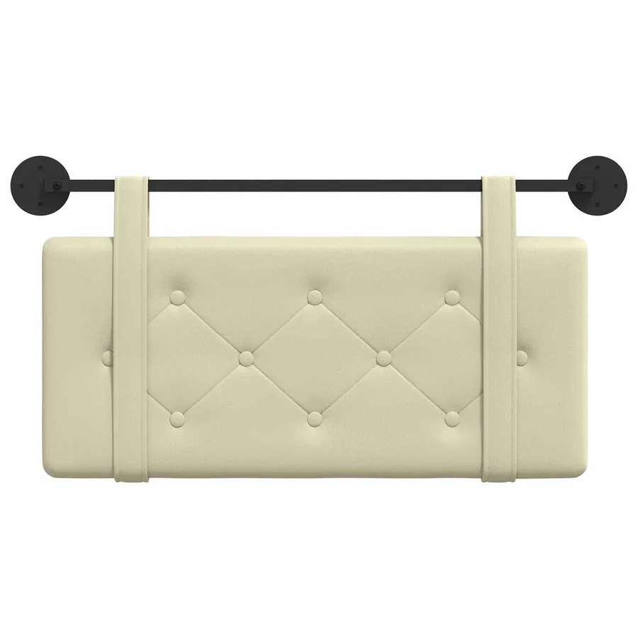 Tête de lit suspendue Crème Simili cuir - 5