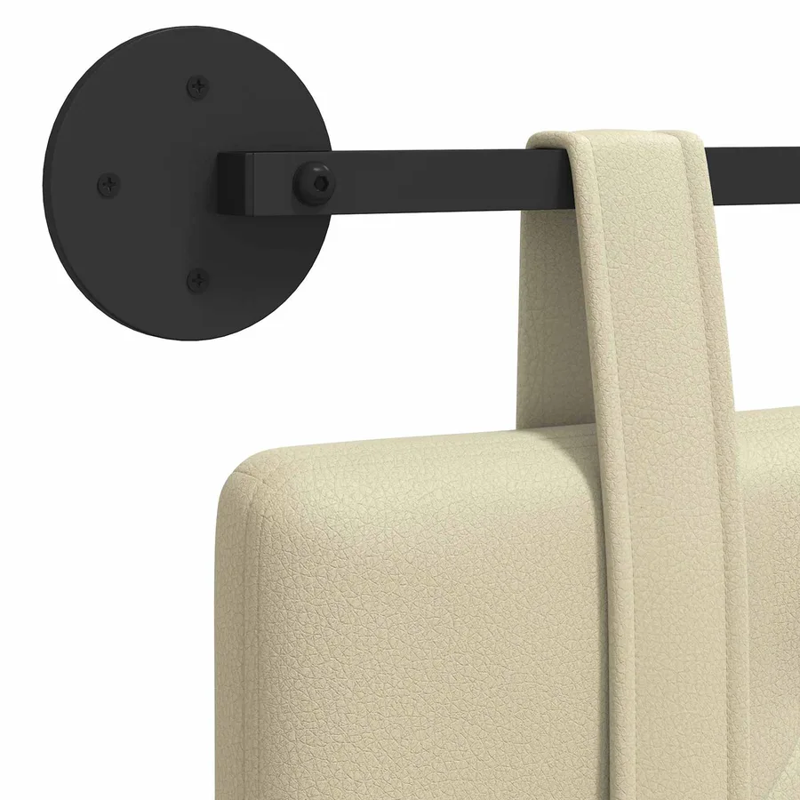 Tête de lit suspendue Crème Simili cuir - 9