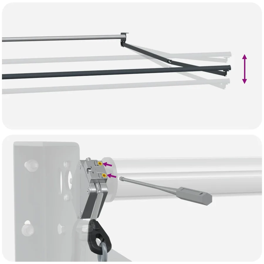 Cadre de store rétractable électrique Anthracite 4 x 2 m - 12