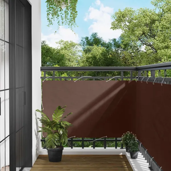 Écran de balcon Marron 100 x 800 cm Tissu Oxford