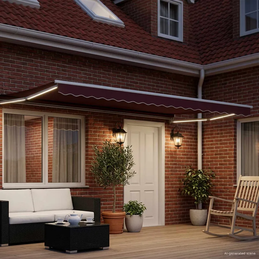 Auvent rétractable électrique Rouge bordeaux 4 x 2 m - 3