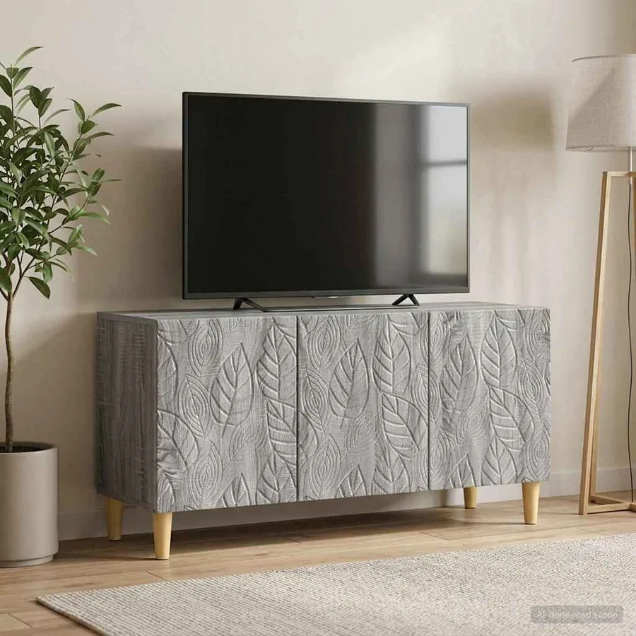 Meuble TV 99 x 34,5 x 50 cm Sonoma gris Bois d'ingénierie - 3