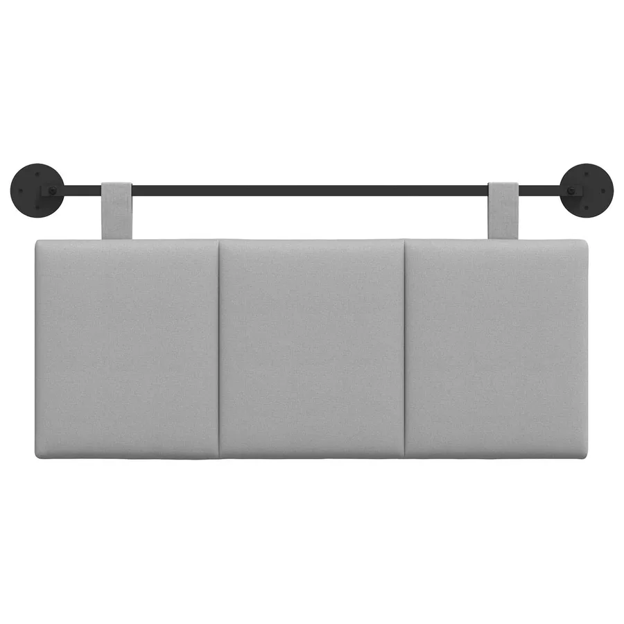 Tête de lit suspendue Gris nuage Tissu - 5
