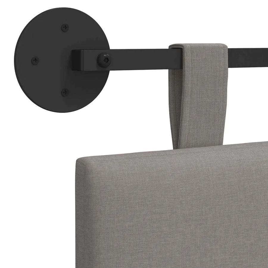 Tête de lit suspendue Taupe tissu - 9
