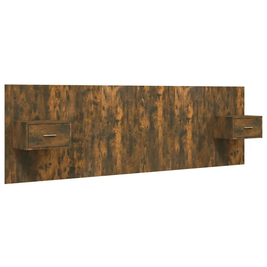 Headboard with cabinets Smoked oak Engineered wood - 2