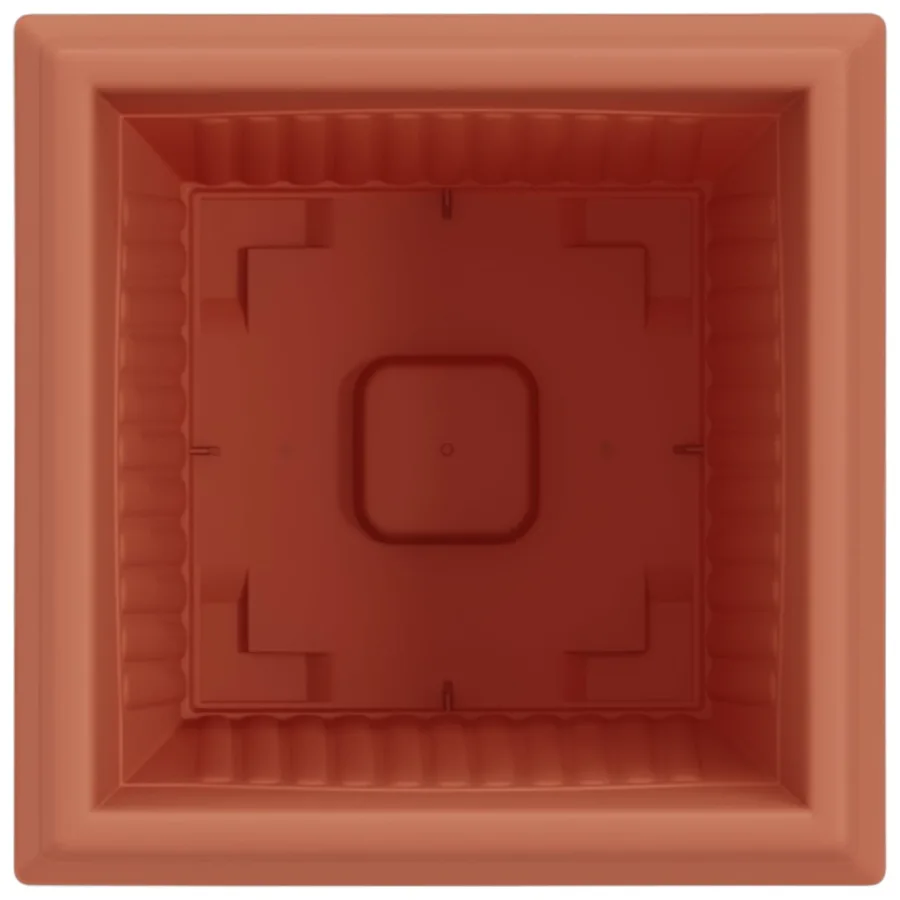 Pot de Fleurs Carré 6 pcs Rouge brique 20 x 20 x 16 cm - 7