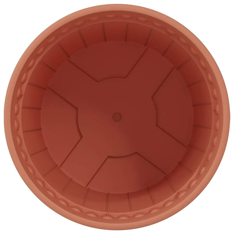 Pot à fleurs rond 6 pcs Rouge brique Ø 19 x 16 cm Plastique - 6