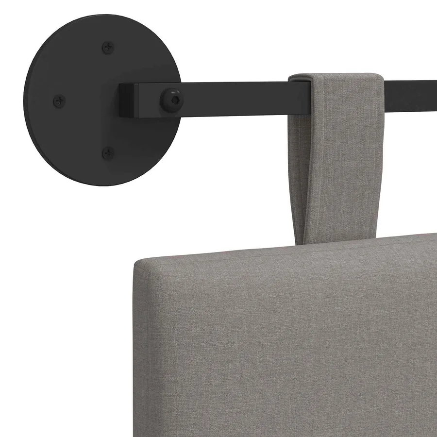 Tête de lit suspendue Taupe tissu - 9