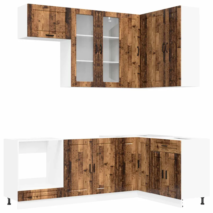 Unité de cuisine PORTO 8 pcs Bois ancien Bois d'ingénierie - 2
