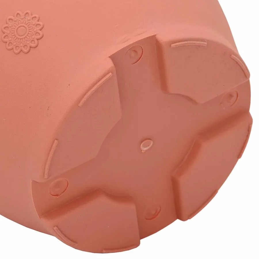 Pot à fleurs rond 6 pcs Rouge brique Ø 22 x 18 cm Plastique - 8