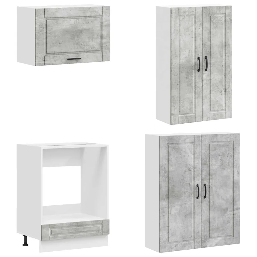 Unité de cuisine PORTO 8 pcs Gris béton Bois d'ingénierie - 4