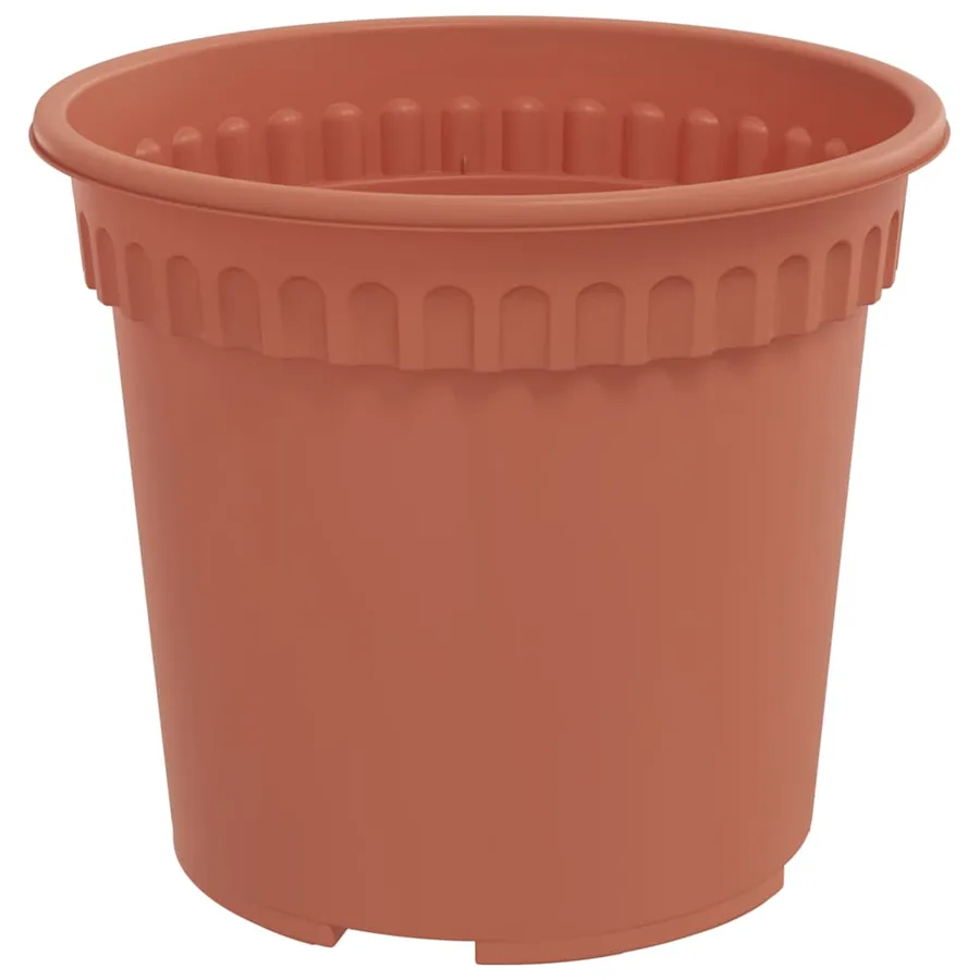 Pot à fleurs rond 6 pcs Rouge brique Ø 15 x 12 cm Plastique - 5