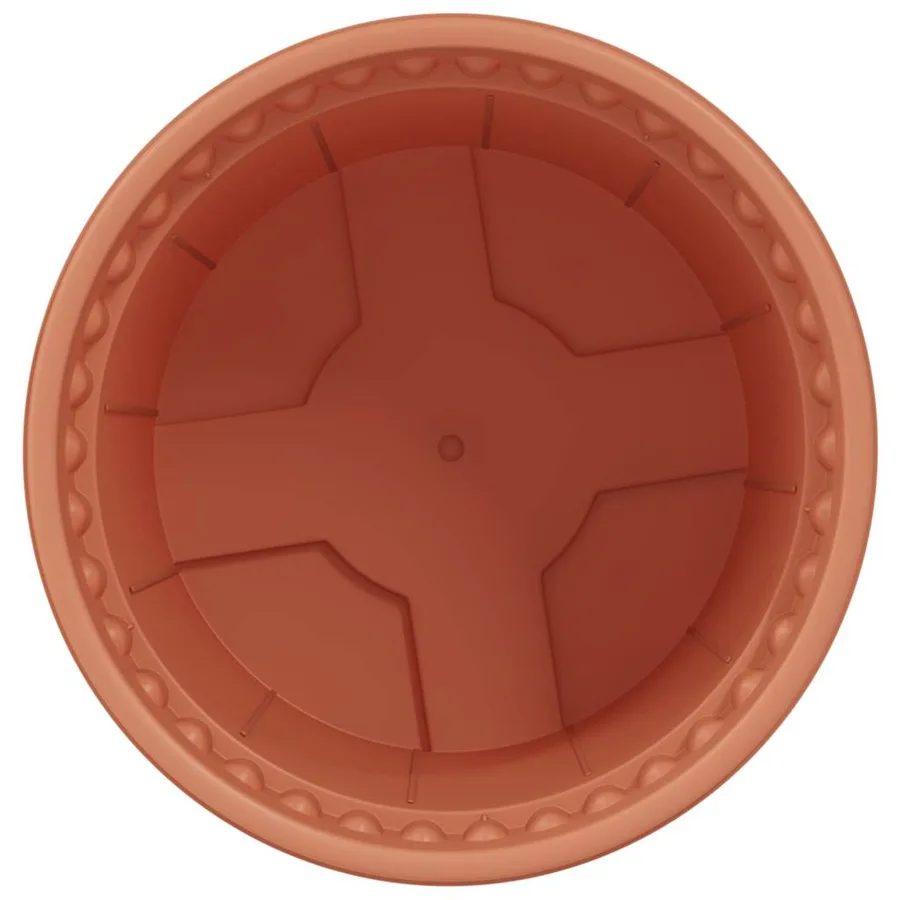 Pot à fleurs rond 6 pcs Rouge brique Ø 15 x 12 cm Plastique - 6