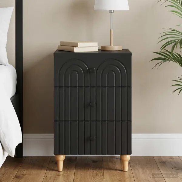 Cabinet de chevet Noir 43 x 41 x 66,5 cm Bois d'ingénierie