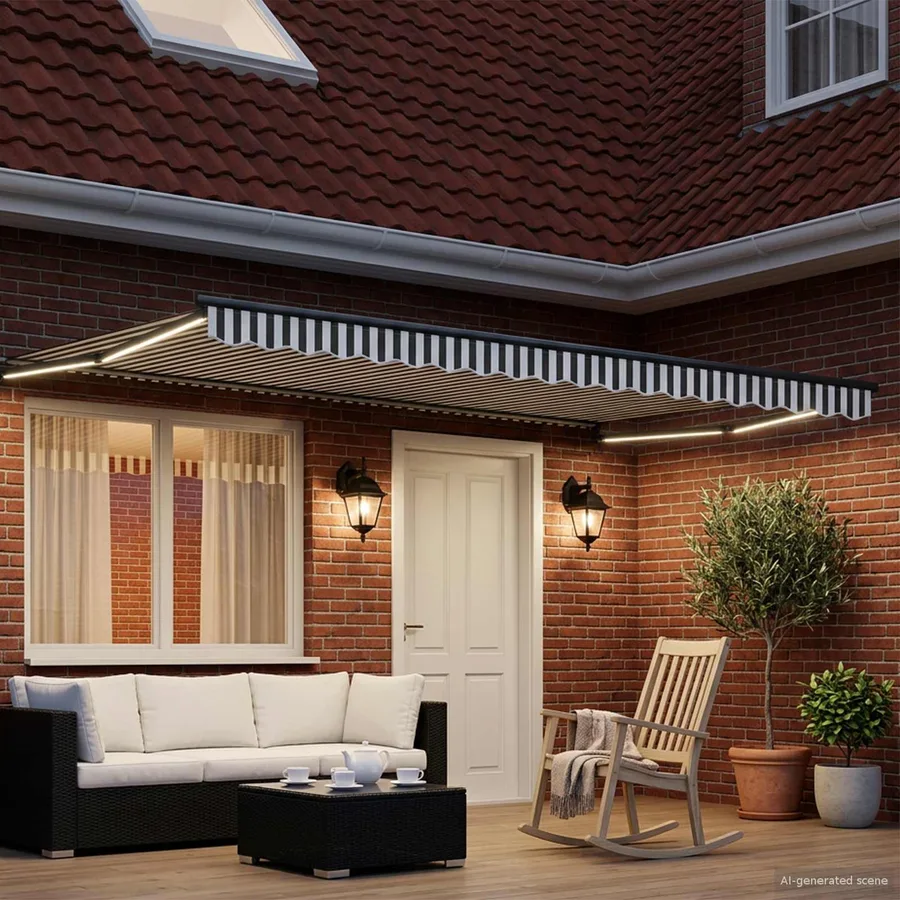 Auvent rétractable électrique Anthracite et blanc 4 × 3 m - 3