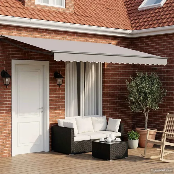 Auvent rétractable électrique Gris clair 4 × 3 m