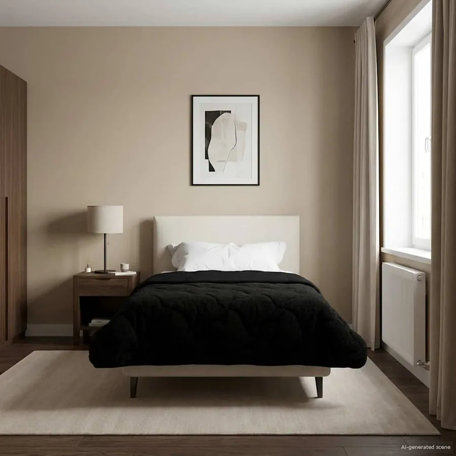 Duvet d'été simple Matelassé Noir 155 x 220 cm