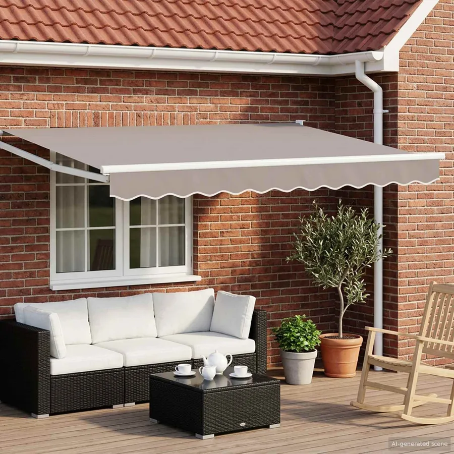 Cadre de store rétractable électrique Blanc 3 x 2 m Acier