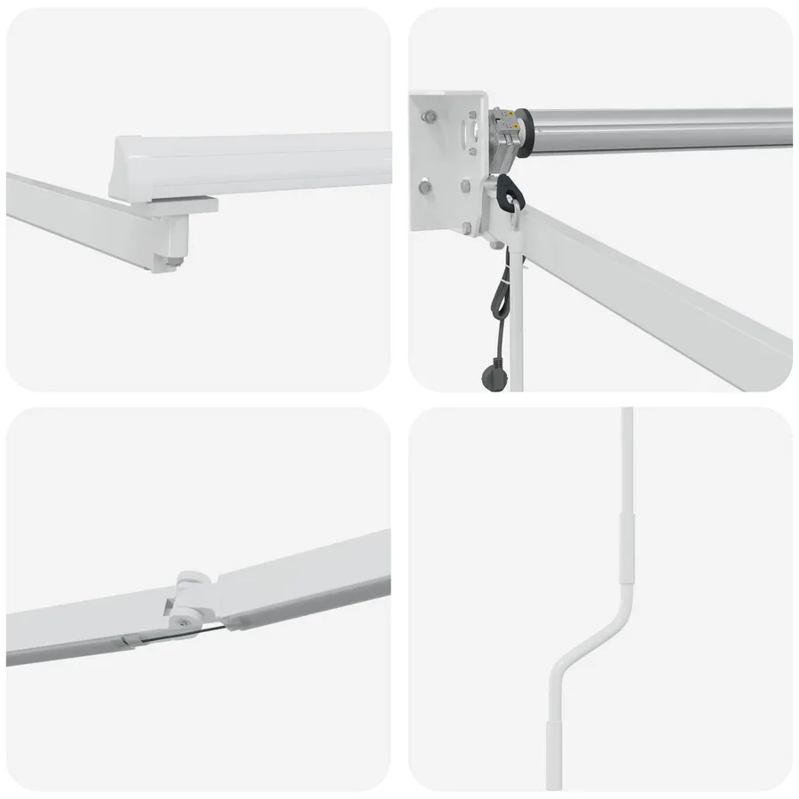 Cadre de store rétractable électrique Blanc 3 x 2 m Acier - 6