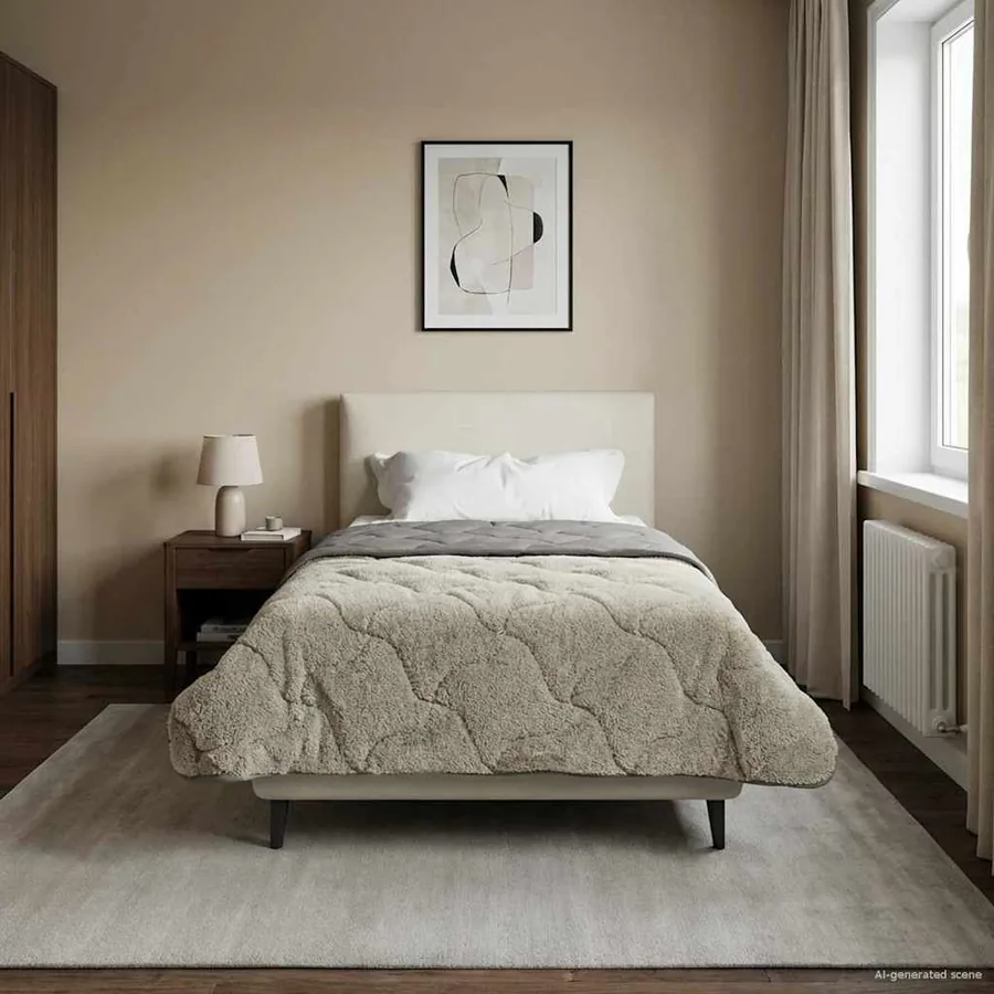 Duvet d'été simple Matelassé Gris clair 155 x 220 cm
