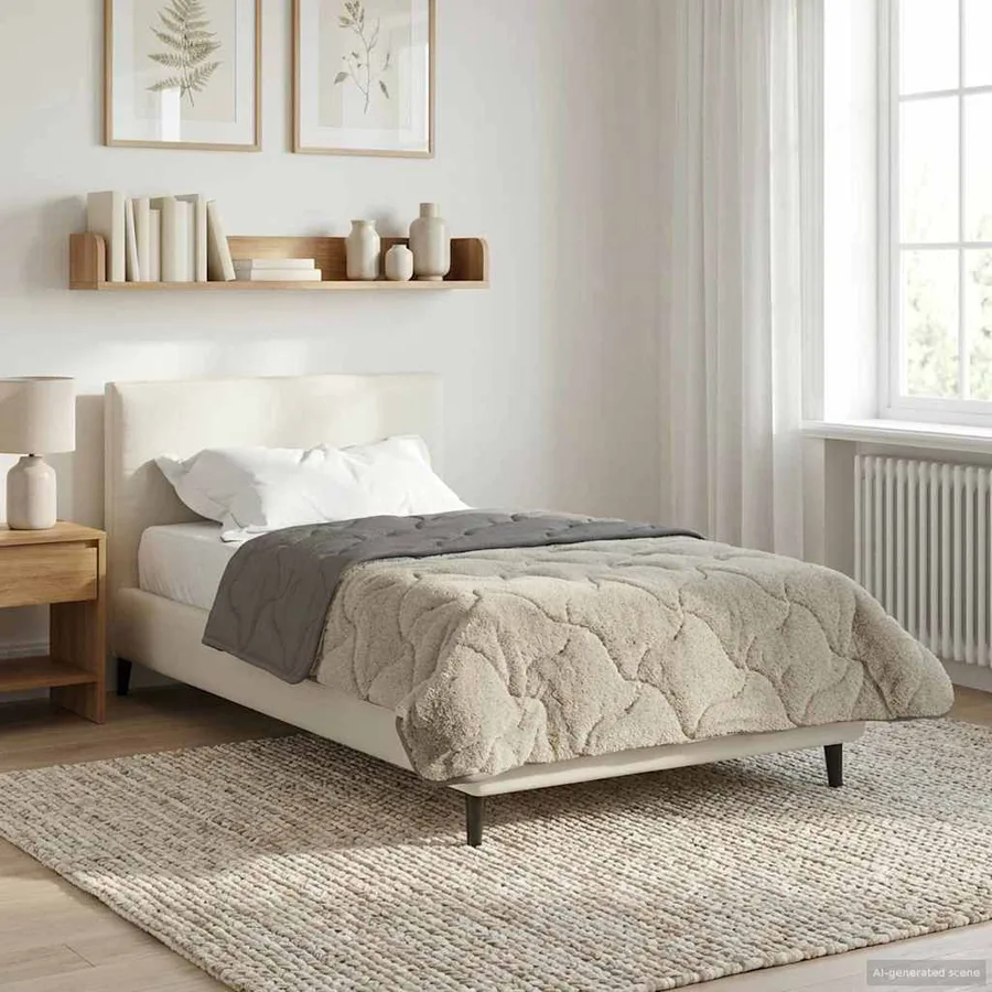 Duvet d'été simple Matelassé Gris clair 155 x 220 cm - 4