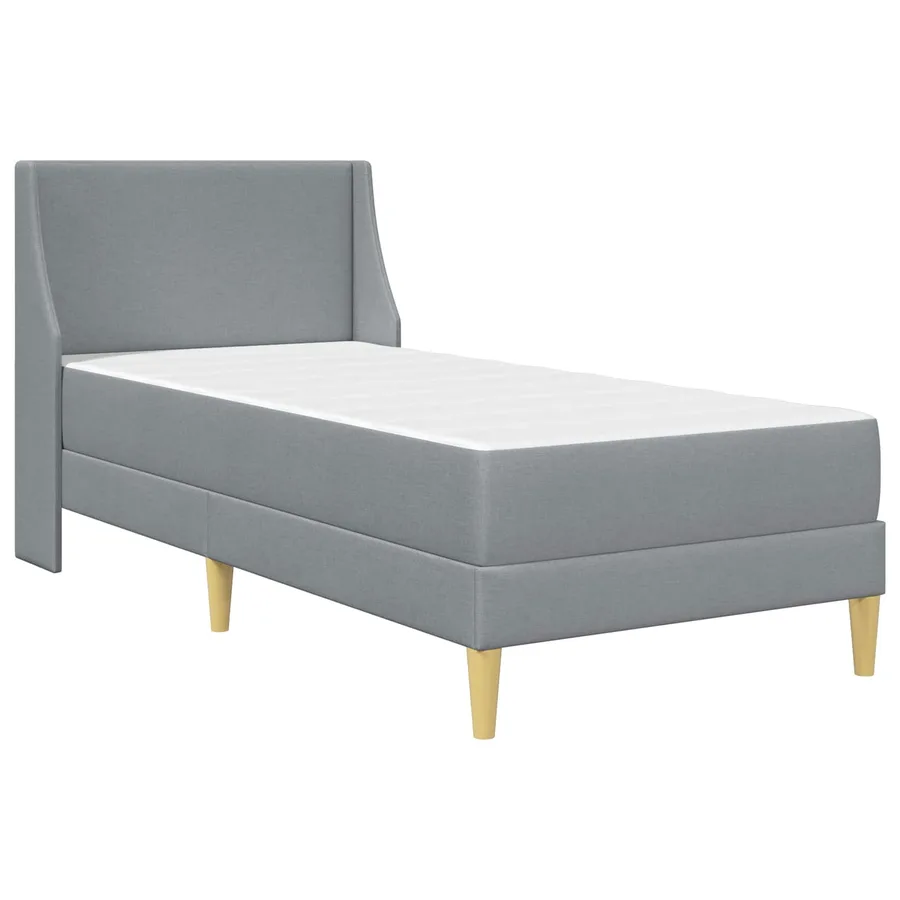 Cadre de lit avec matelas Gris clair 100 x 200 cm Polyester - 3
