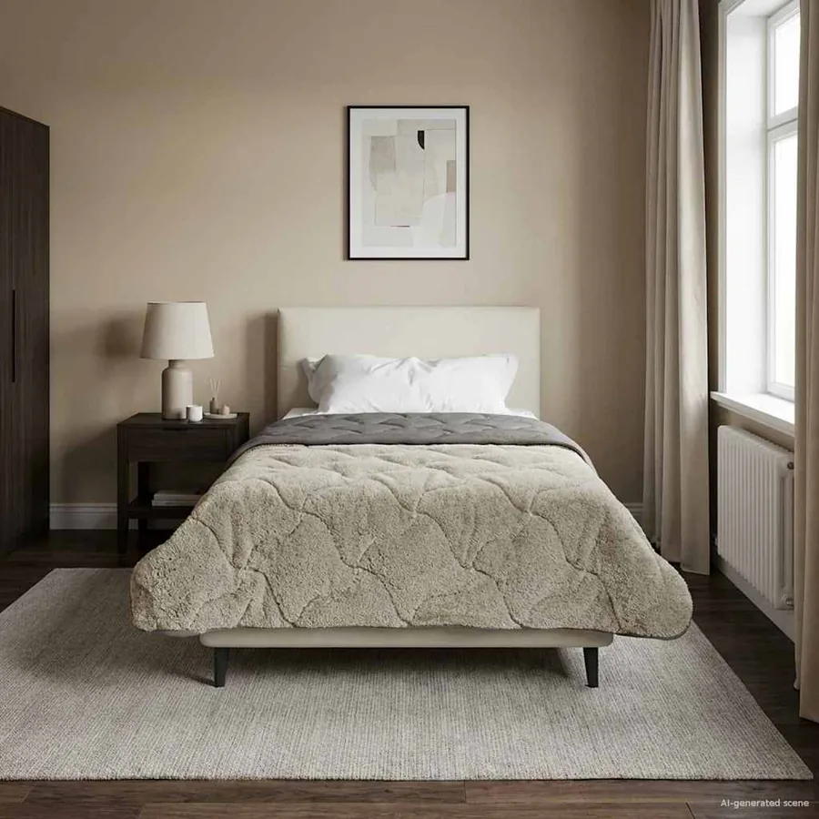 Duvet d'été simple Matelassé Gris clair 135 x 200 cm