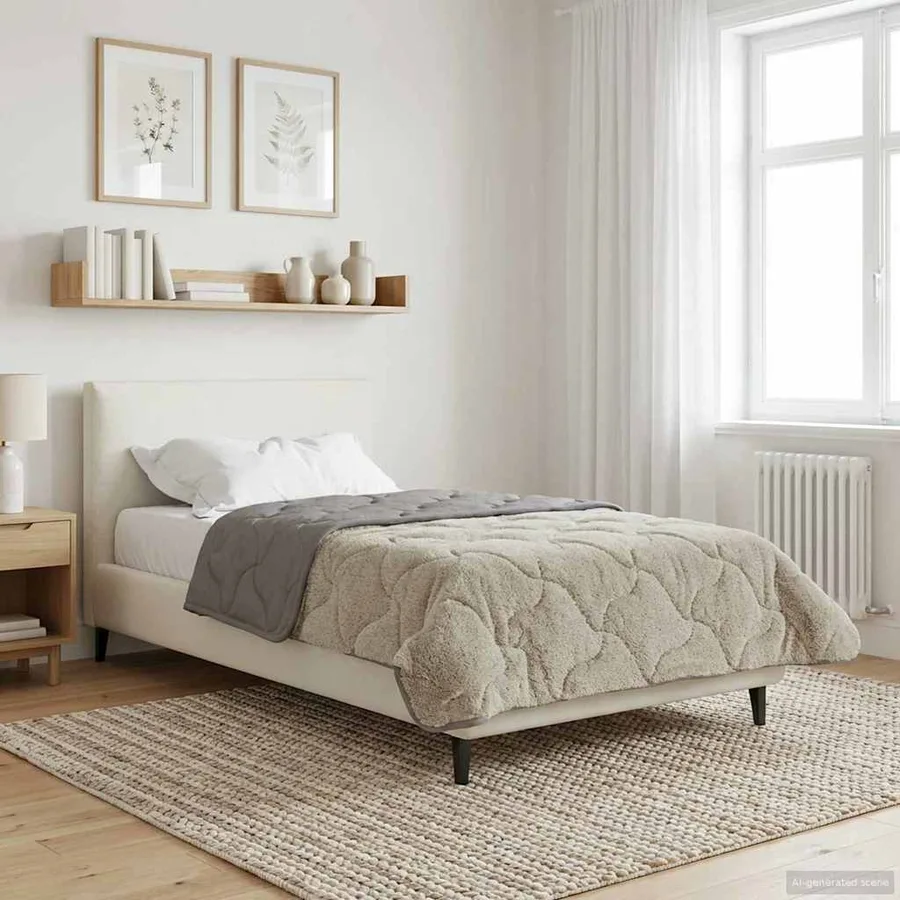 Duvet d'été simple Matelassé Gris clair 135 x 200 cm - 4