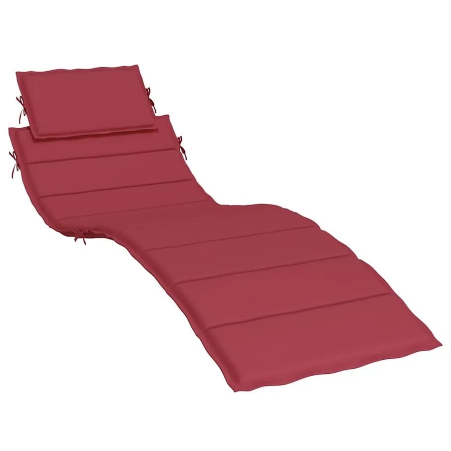 Coussin de chaise longue rouge bordeaux 186x58x4cm tissu oxford - 2