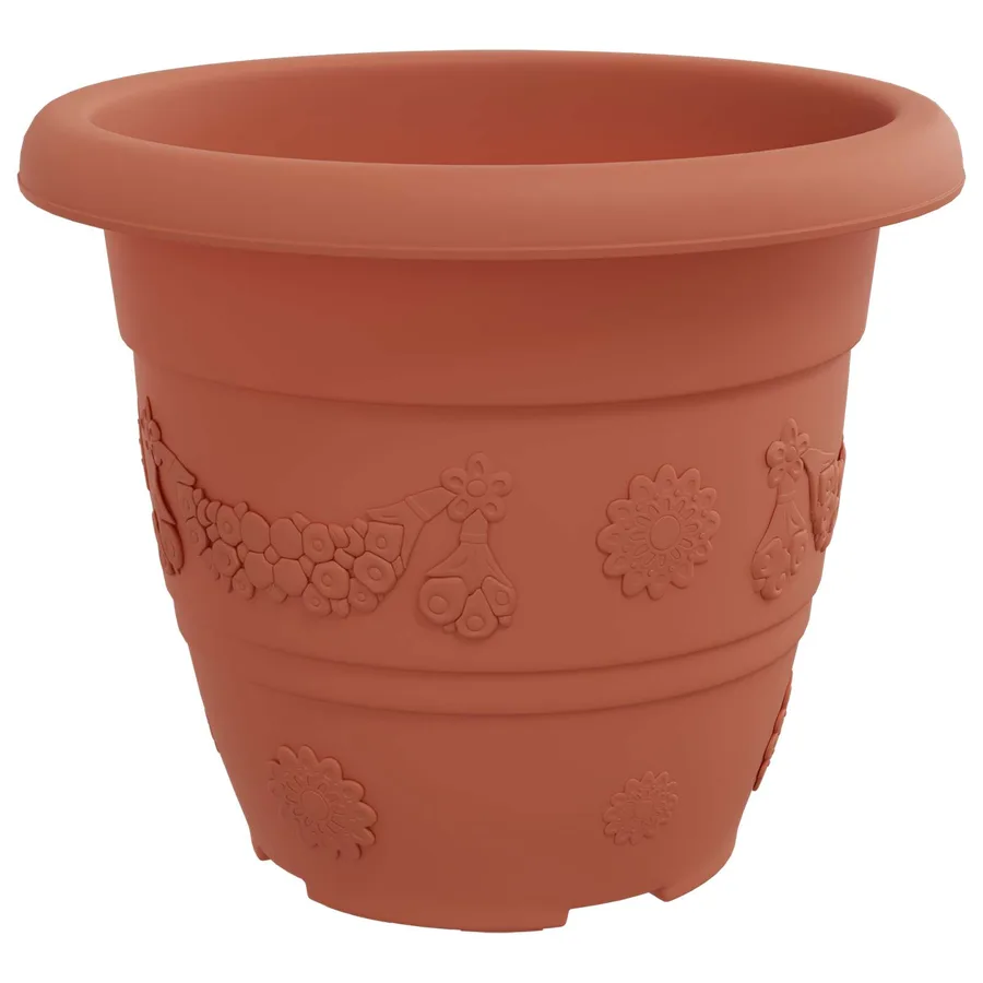 Pots de plantes 6 pcs Rouge brique Ø 22 x 18 cm Plastique - 6