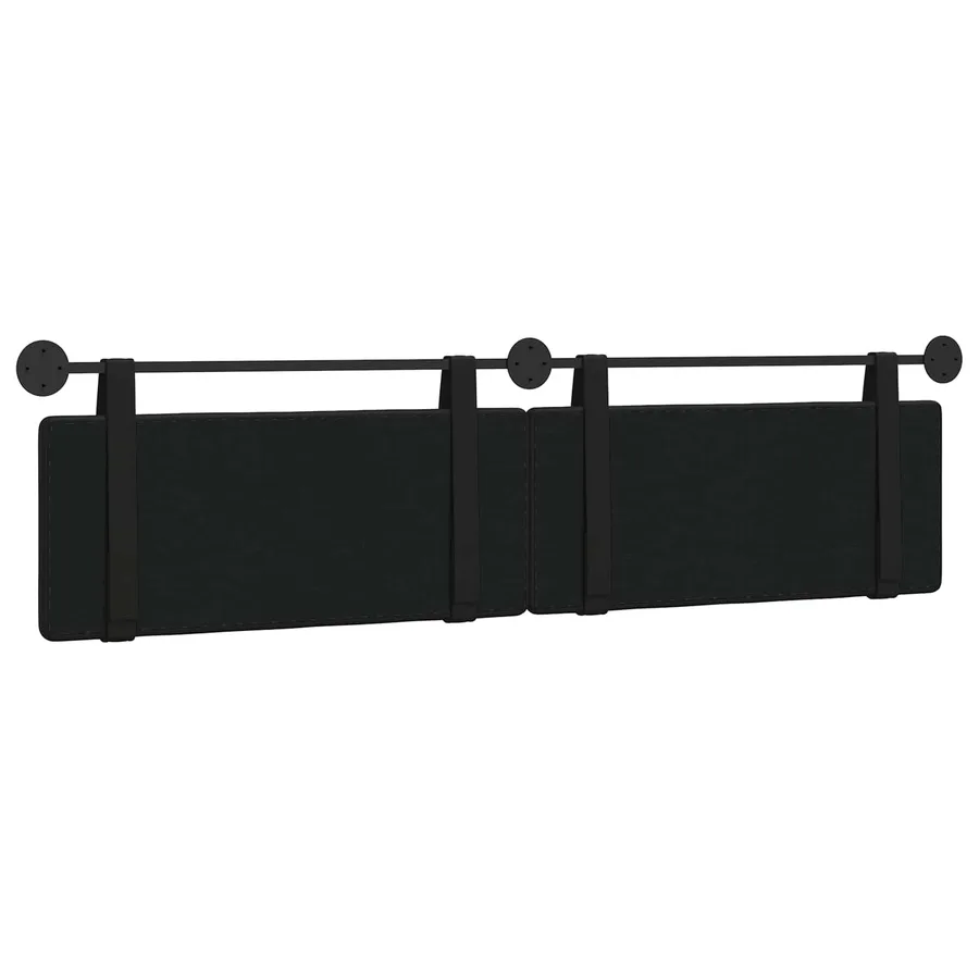Tête de lit suspendue Noir Simili cuir - 7