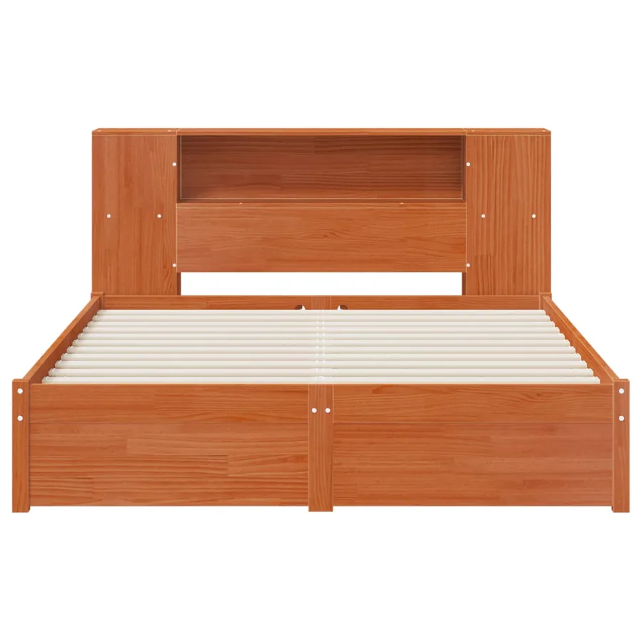 Cadre de lit avec tête de lit de rangement Cire marron - 6