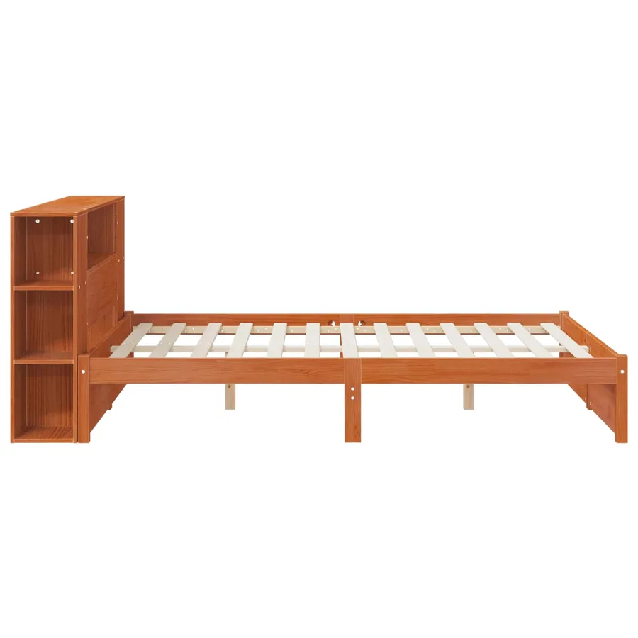 Cadre de lit avec tête de lit de rangement Cire marron - 7