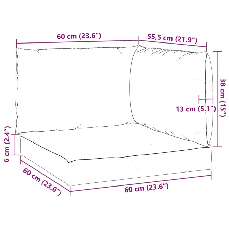 Coussins de palette lot de 3 anthracite tissu oxford - 10