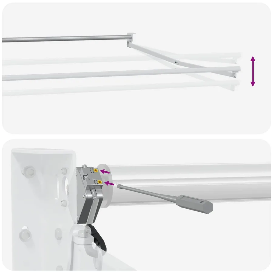 Cadre de store rétractable électrique Blanc 3,5 x 2,5 m - 12