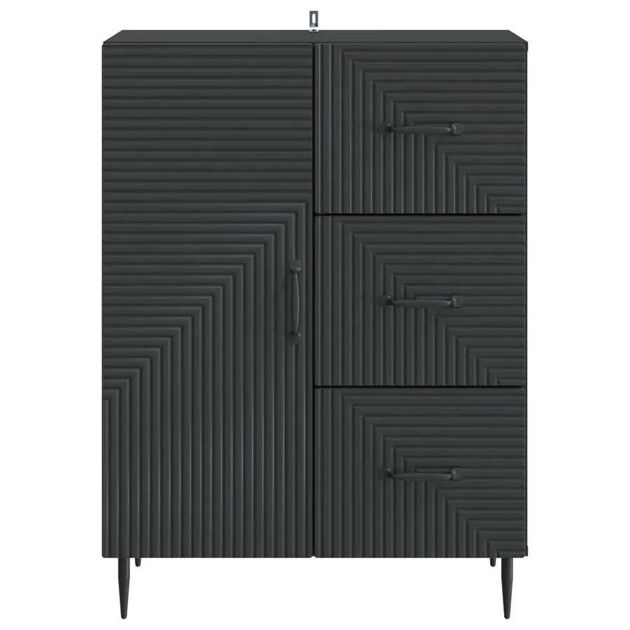 Buffet avec tiroir Noir 66 x 34,5 x 89,5 cm Bois d'ingénierie - 6