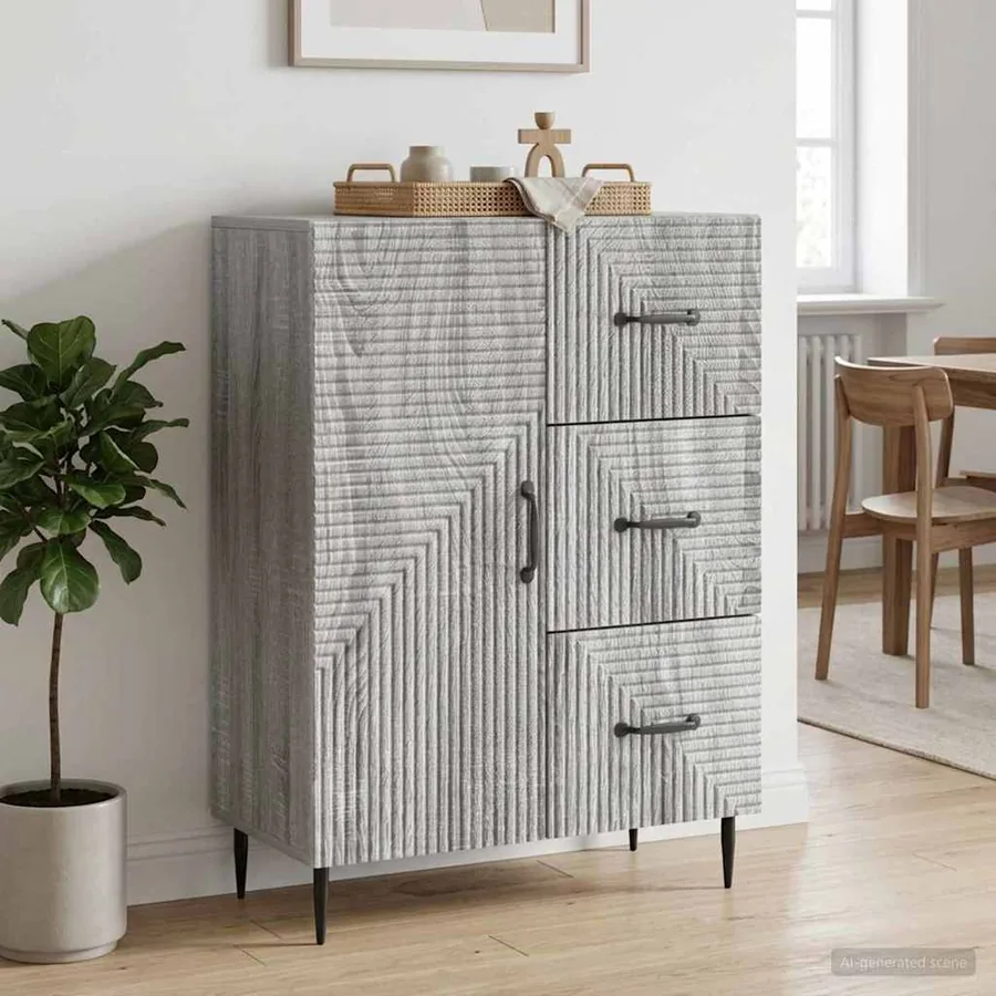Buffet Sonoma gris 66 x 34,5 x 89,5 cm Bois d'ingénierie