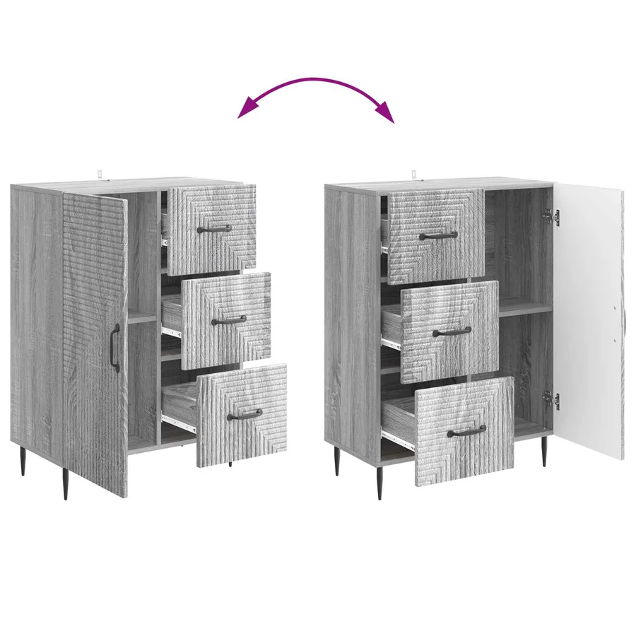 Buffet Sonoma gris 66 x 34,5 x 89,5 cm Bois d'ingénierie - 8