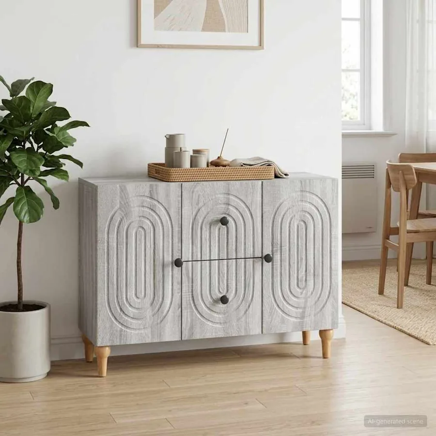 Meuble TV Sonoma gris 89 x 34,5 x 60 cm Bois d'ingénierie