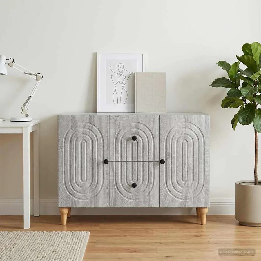 Meuble TV Sonoma gris 89 x 34,5 x 60 cm Bois d'ingénierie - 4