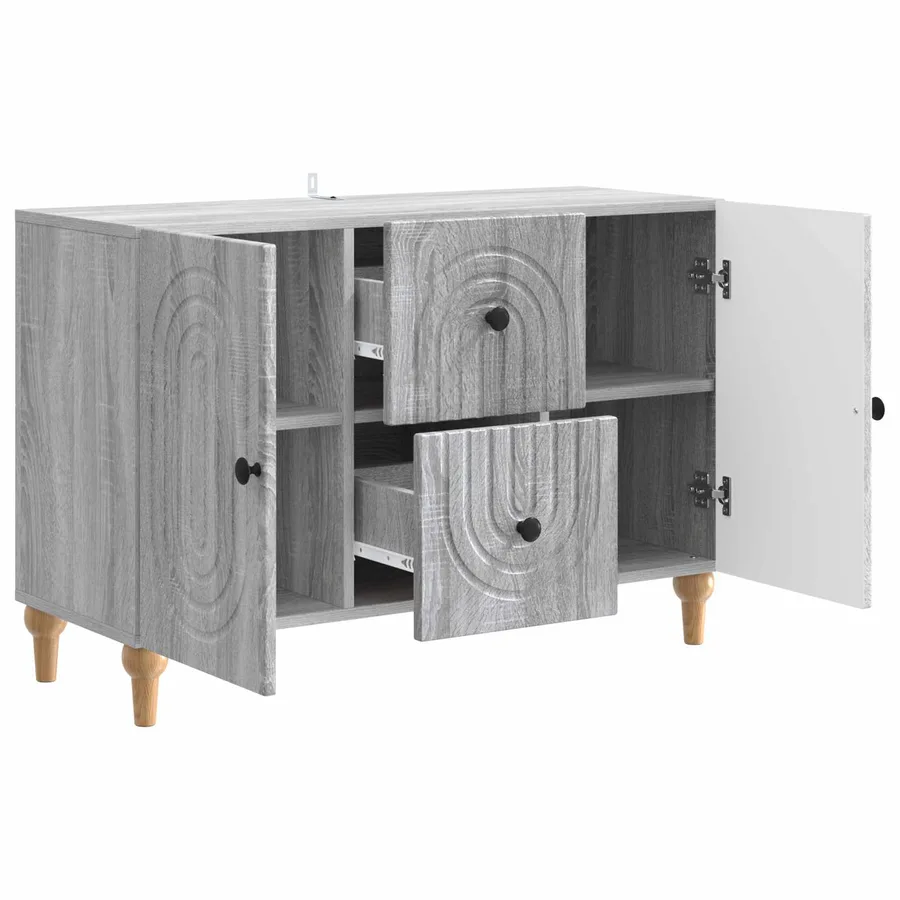 Meuble TV Sonoma gris 89 x 34,5 x 60 cm Bois d'ingénierie - 5
