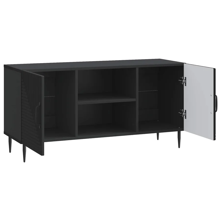 Meuble TV Noir 102 x 34,5 x 50 cm Bois d'ingénierie - 5