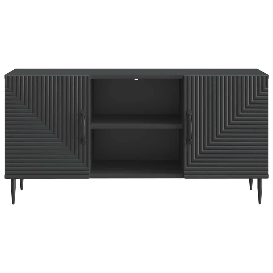 Meuble TV Noir 102 x 34,5 x 50 cm Bois d'ingénierie - 6