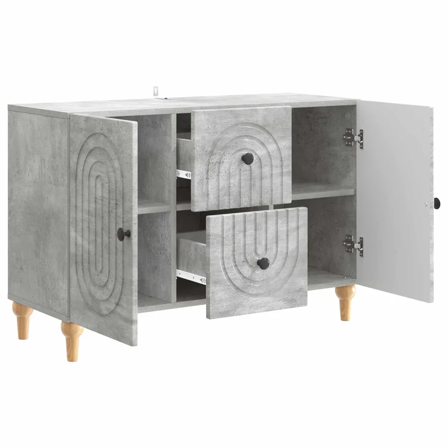 Meuble TV Gris béton 89 x 34,5 x 60 cm Bois d'ingénierie - 5