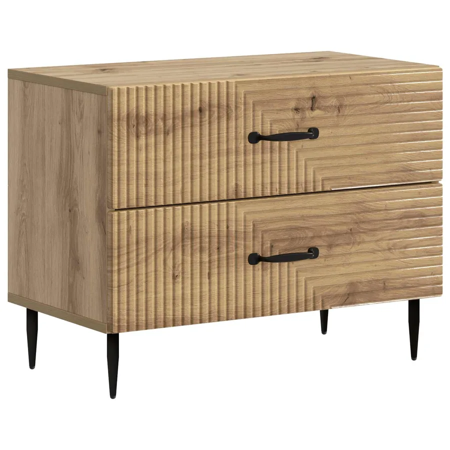Cabinet de chevet Chêne artisanal 62 x 34,5 x 47,5 cm - 2