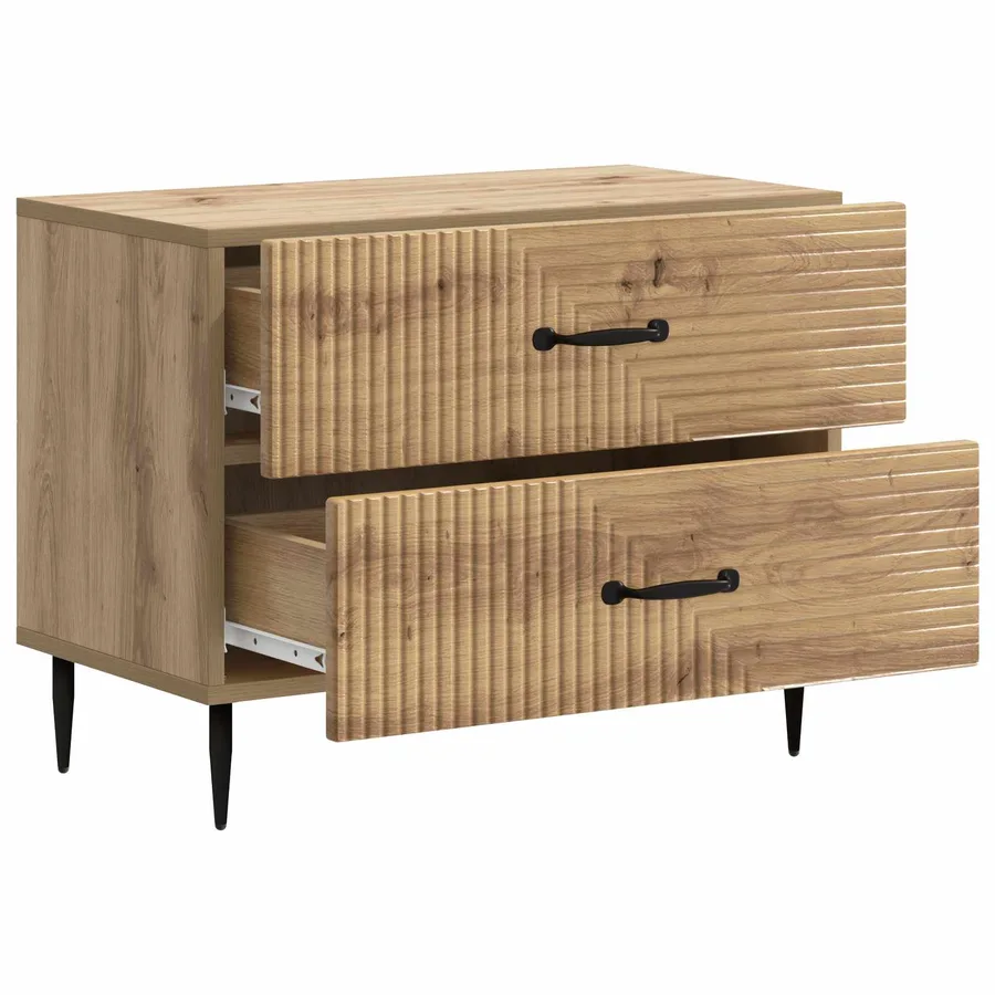 Cabinet de chevet Chêne artisanal 62 x 34,5 x 47,5 cm - 4