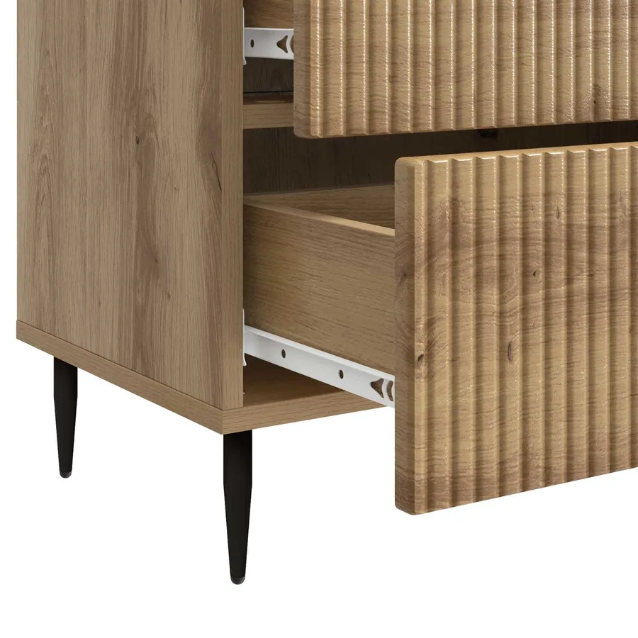 Cabinet de chevet Chêne artisanal 62 x 34,5 x 47,5 cm - 9