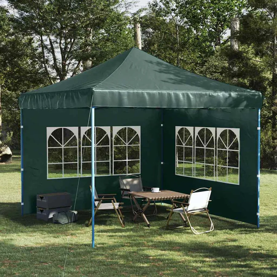 Paroi de tente de réception 2 pcs avec fenêtre PE Vert - 3
